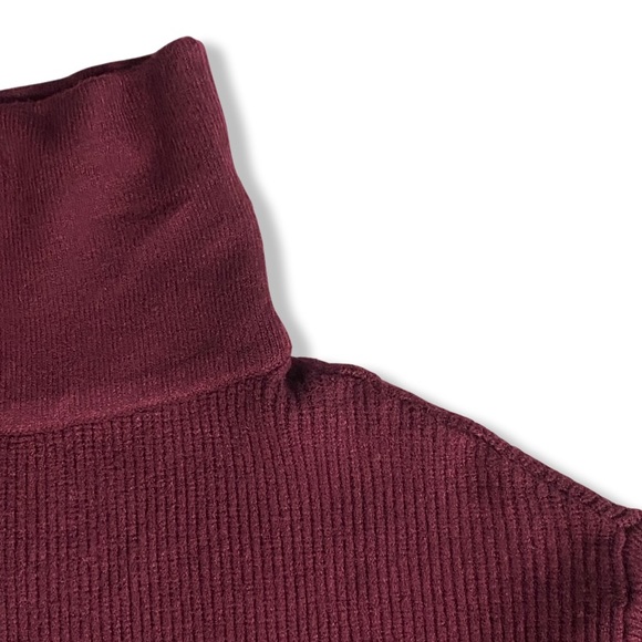 Burgundy Sweater, Ribbed Knit Turtleneck, Rich Deep Red, Devotion by Cyrus, NWT - Picture 8 of 15